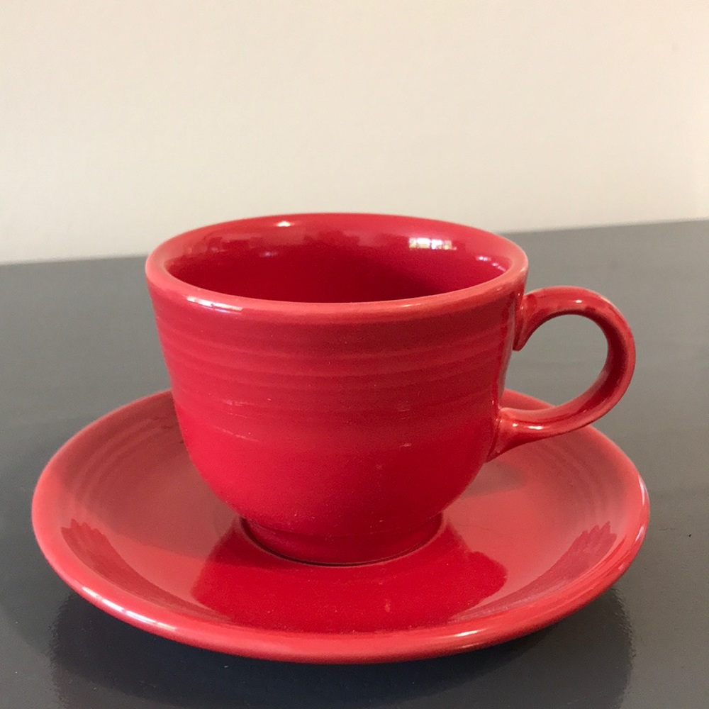 Fiestaware Cup and Saucer, Scarlet